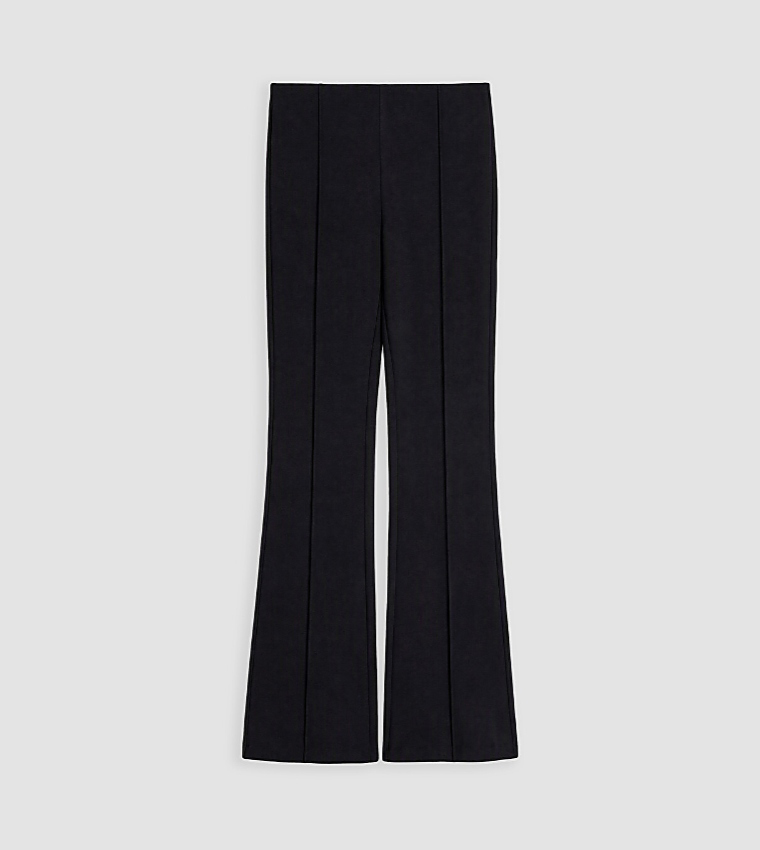 Solid Flared Casual Pants