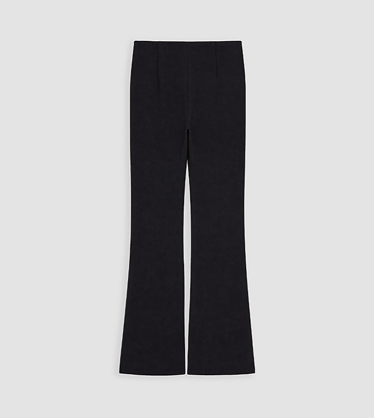 Solid Flared Casual Pants