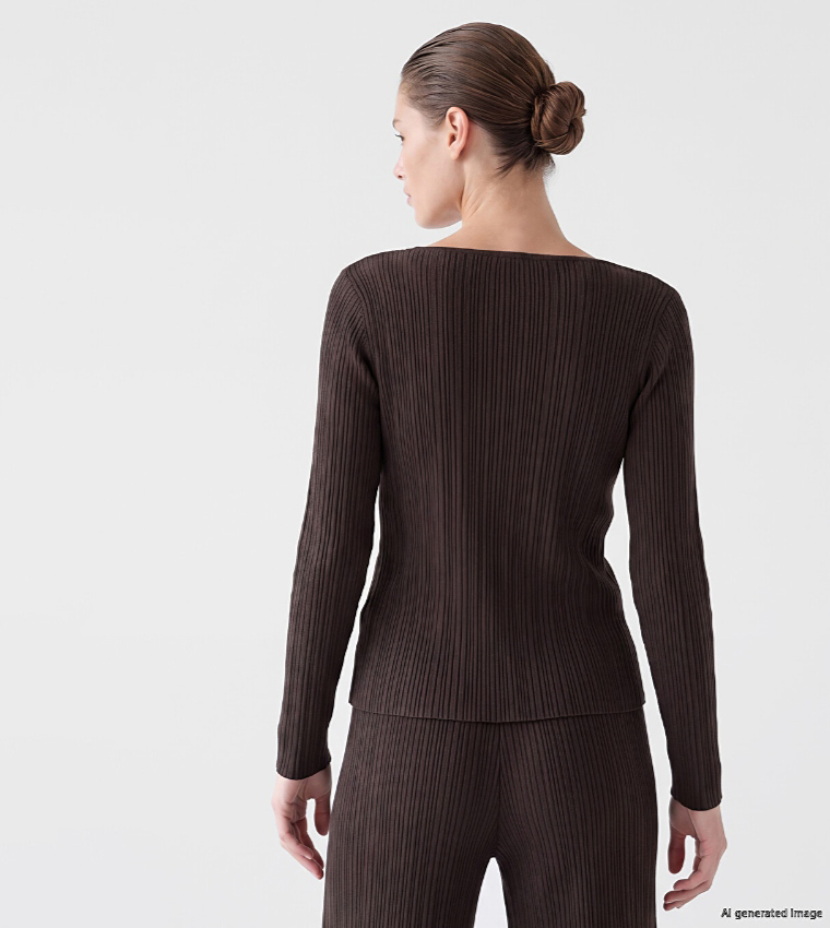 LC Waikiki  Round Neck Sweaters - Brown Round Neck Sweaters