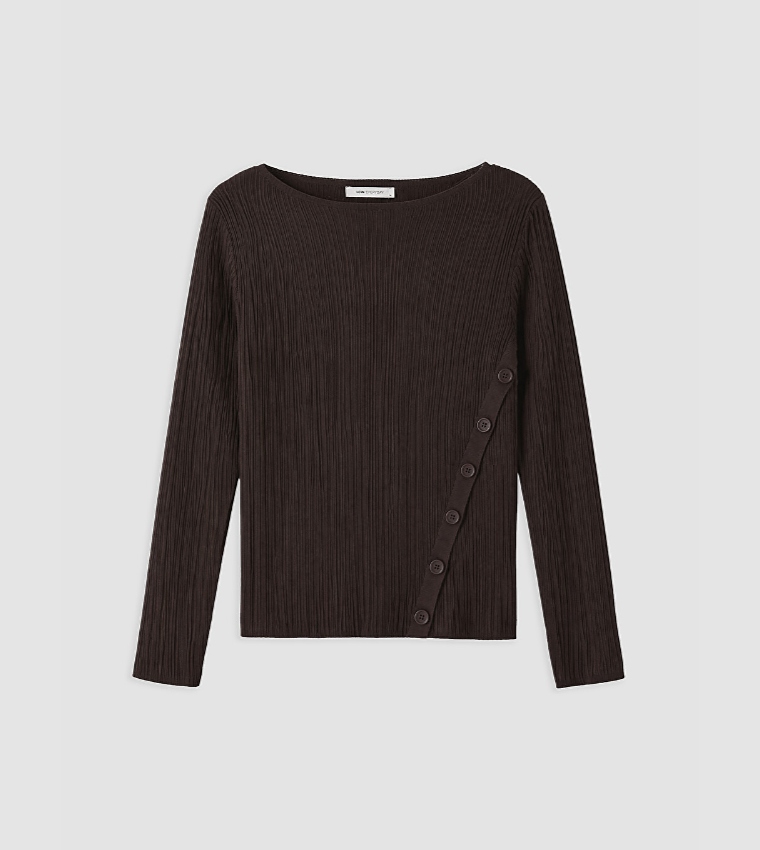LC Waikiki  Round Neck Sweaters - Brown Round Neck Sweaters