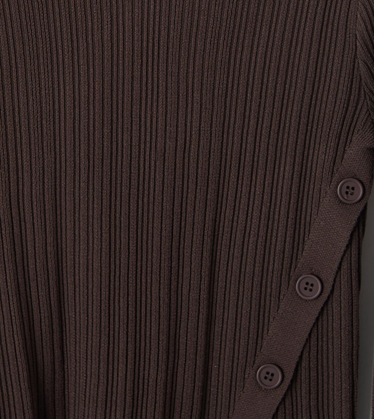 LC Waikiki  Round Neck Sweaters - Brown Round Neck Sweaters
