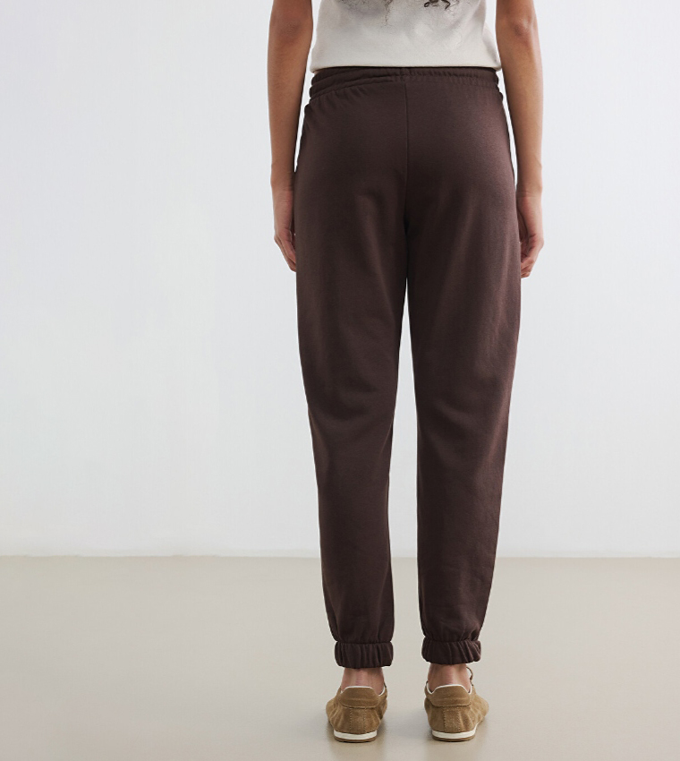 Solid Drawstring Waist Joggers