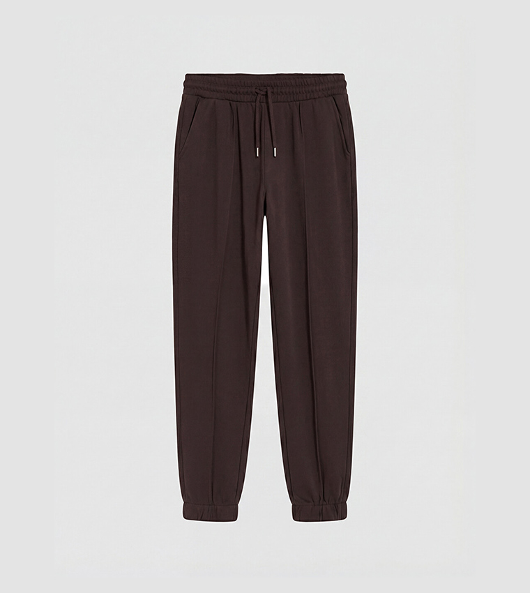 Solid Drawstring Waist Joggers
