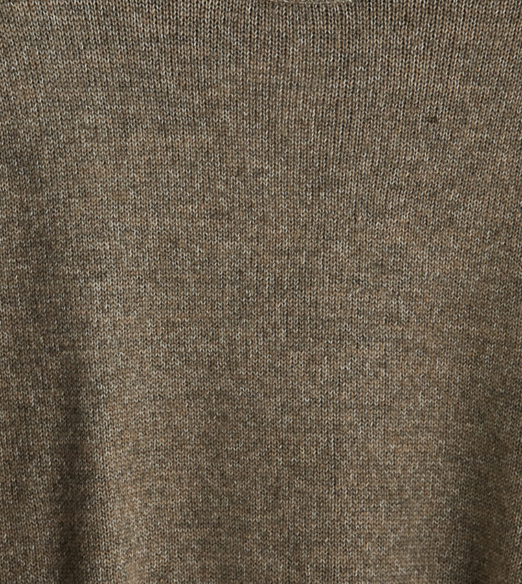 Solid Crew Neck Oversized Sweater
