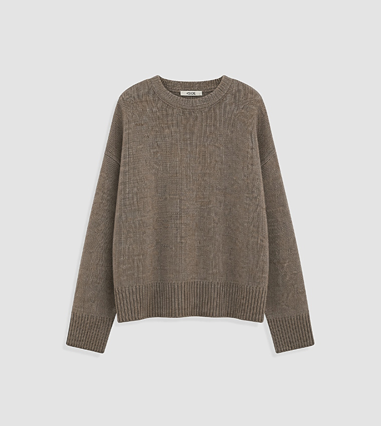 Solid Crew Neck Oversized Sweater