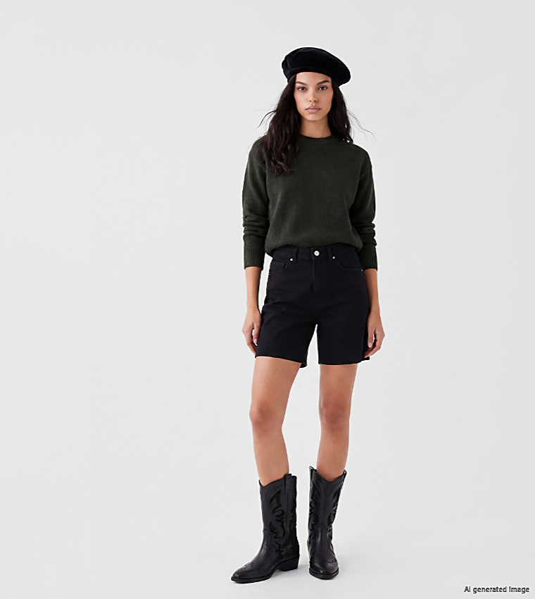 Solid Crew Neck Sweater
