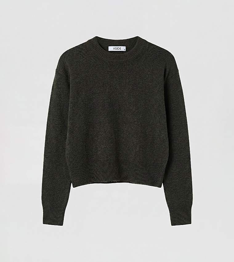 Solid Crew Neck Sweater