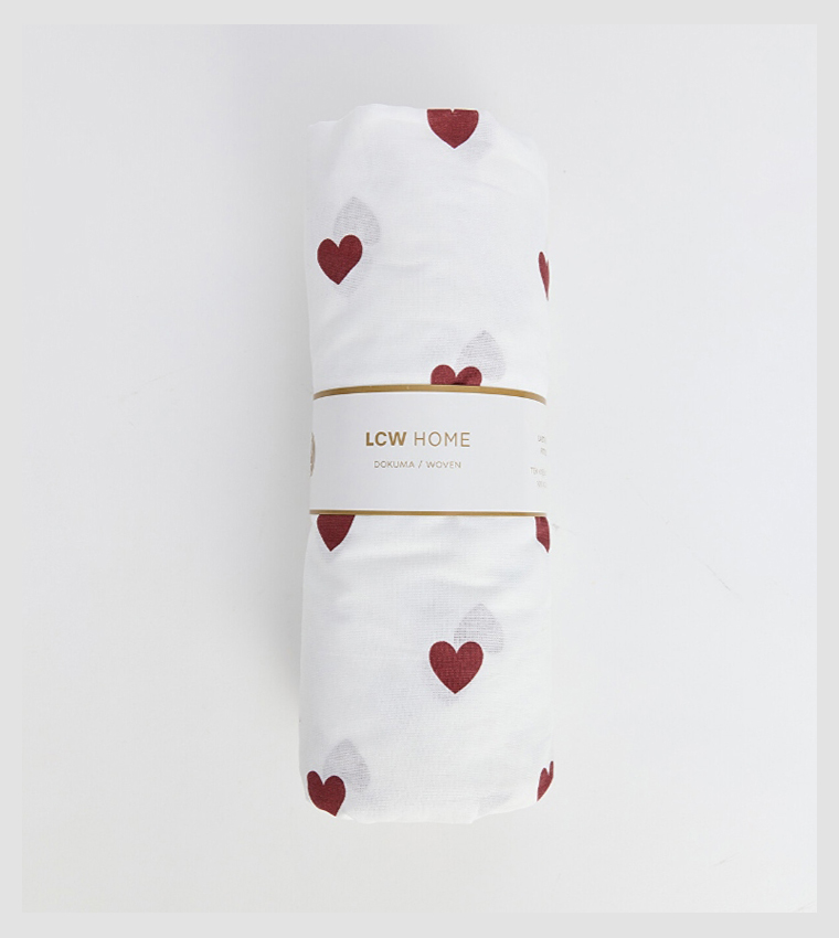 Heart Patterned Cotton Single Sheet
