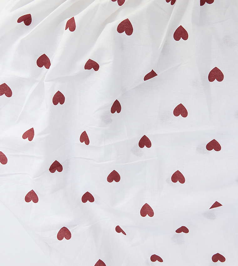 Heart Patterned Cotton Single Sheet
