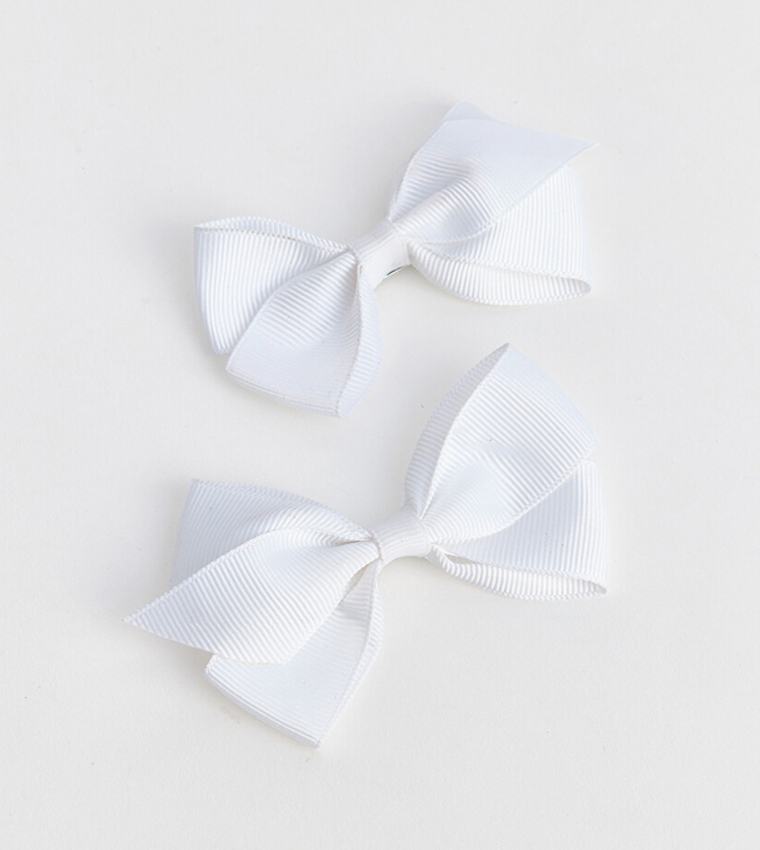 2-Pack Solid Bow Hair Clips - Assorted