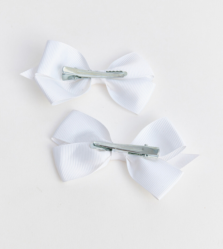 2-Pack Solid Bow Hair Clips - Assorted