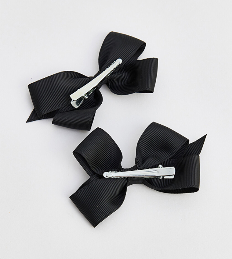 2-Pack Solid Bow Hair Clips - Assorted