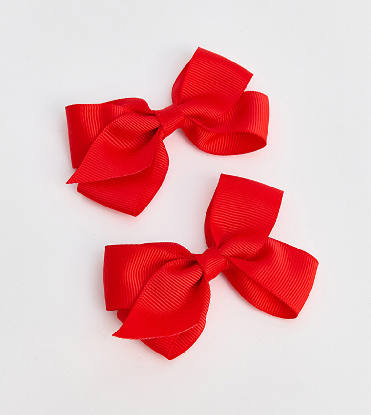 2-Pack Solid Bow Hair Clips - Assorted