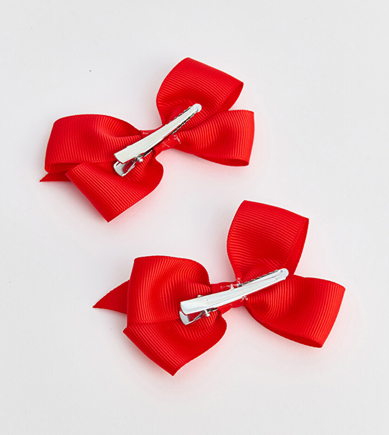 2-Pack Solid Bow Hair Clips - Assorted