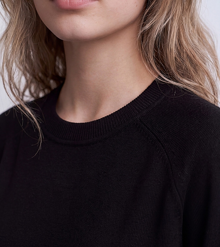 Solid Crew Neck Sweater