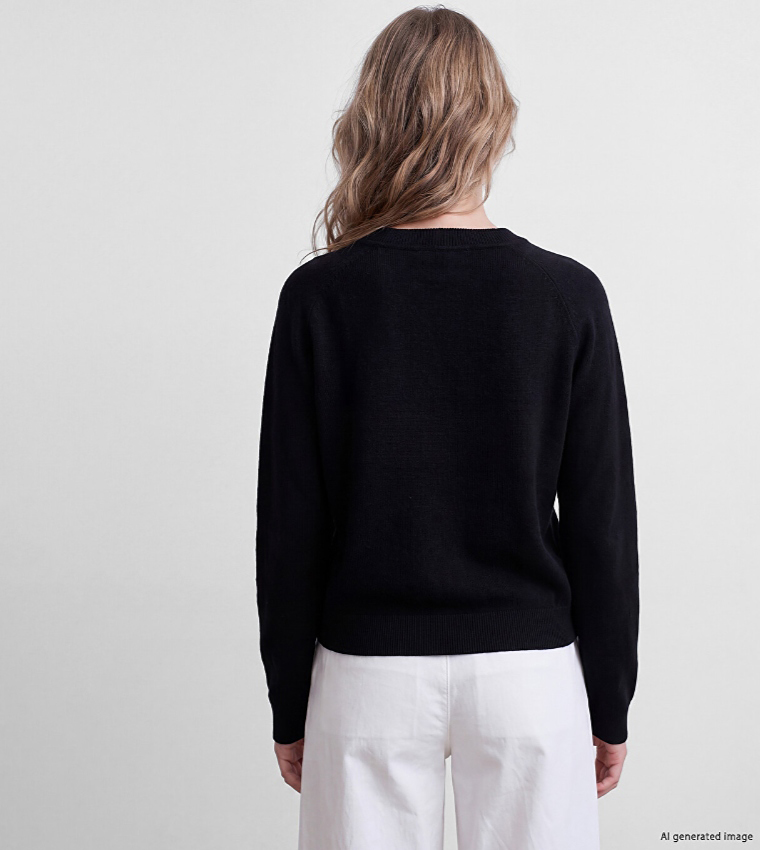 Solid Crew Neck Sweater