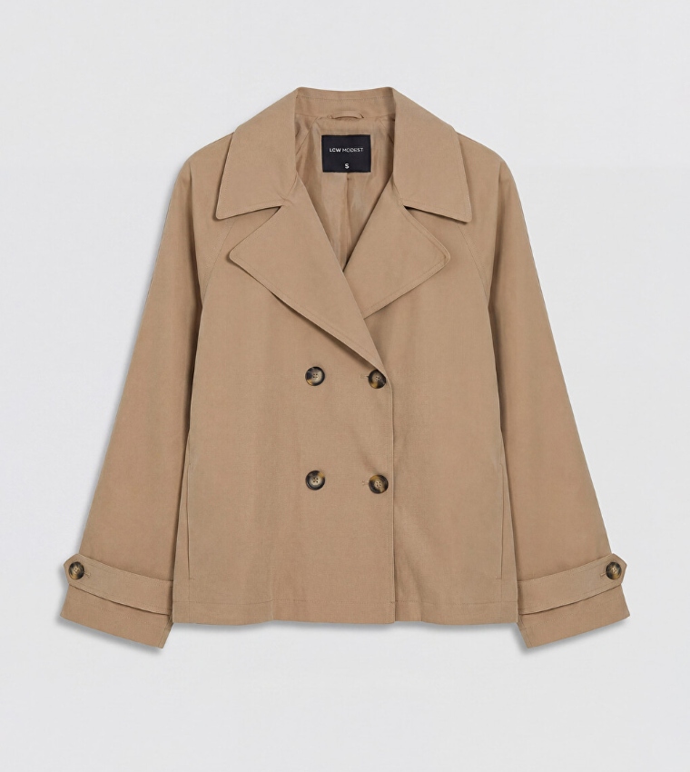 Solid Double Breasted Oversized Overcoat
