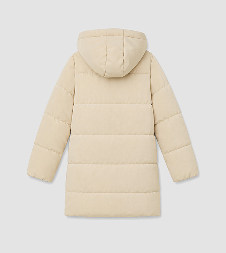Solid Hooded Puffer Jacket