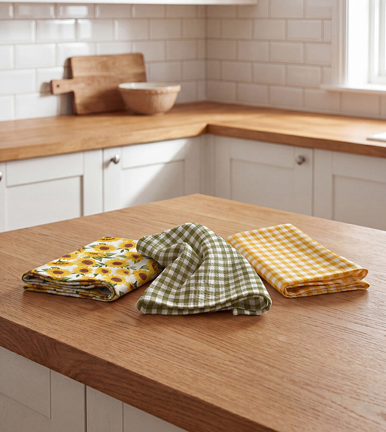 3-Pack Patterned Tea Towels