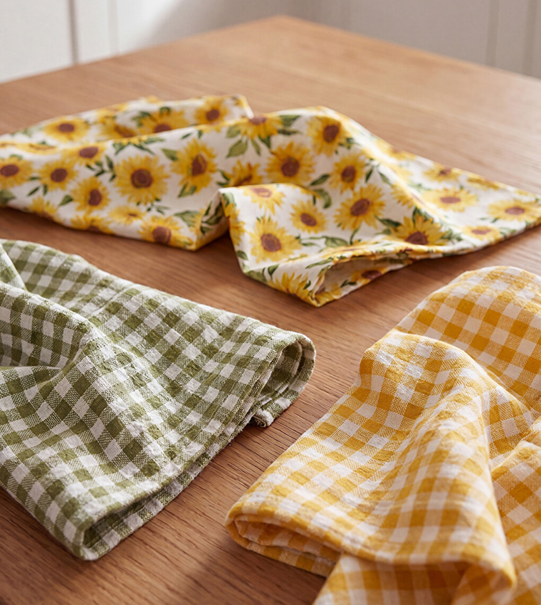 3-Pack Patterned Tea Towels