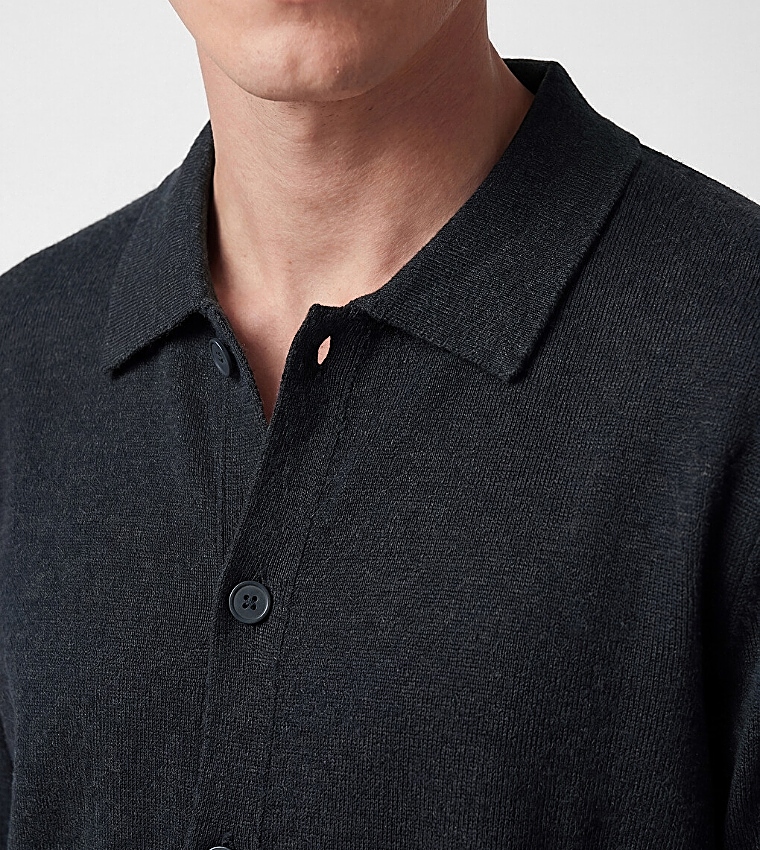 Solid Collared Long Sleeves Cardigan