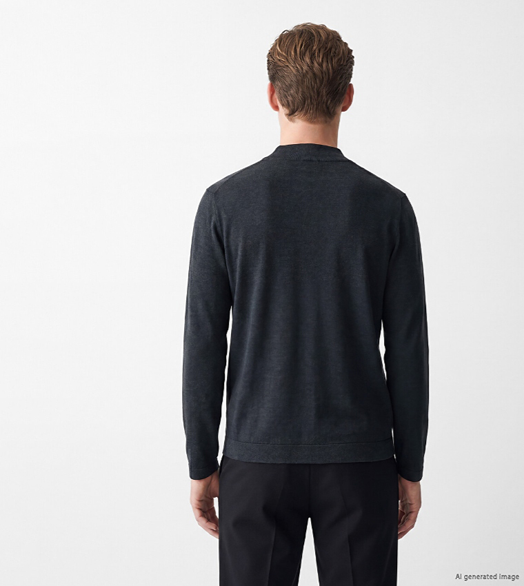 Solid Collared Long Sleeves Cardigan
