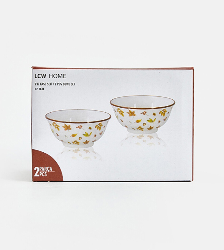 2-Pack Leaf Patterned Bowl Set