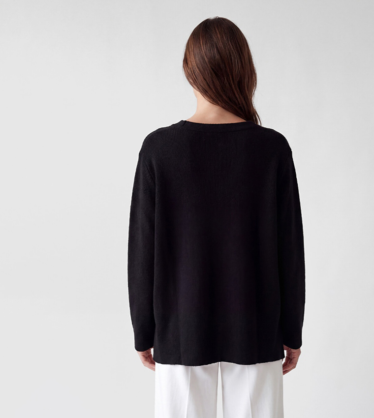 Solid V-Neck Cardigan
