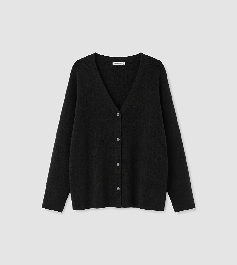 Solid V-Neck Cardigan