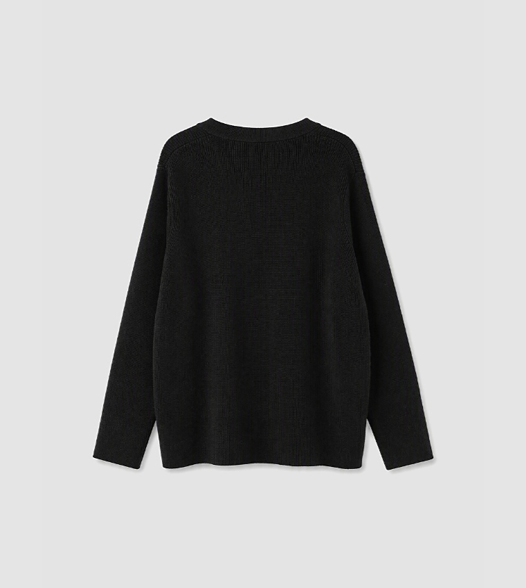 Solid V-Neck Cardigan