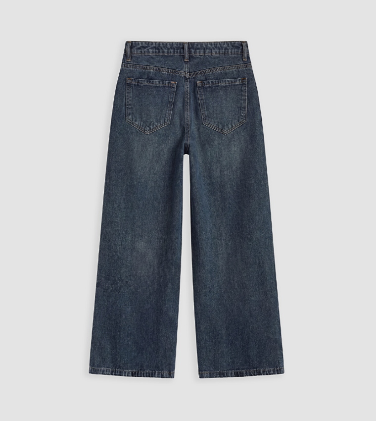اٍل سي واي كيكي  ساق واسعة - كحلي Wide Leg Jeans