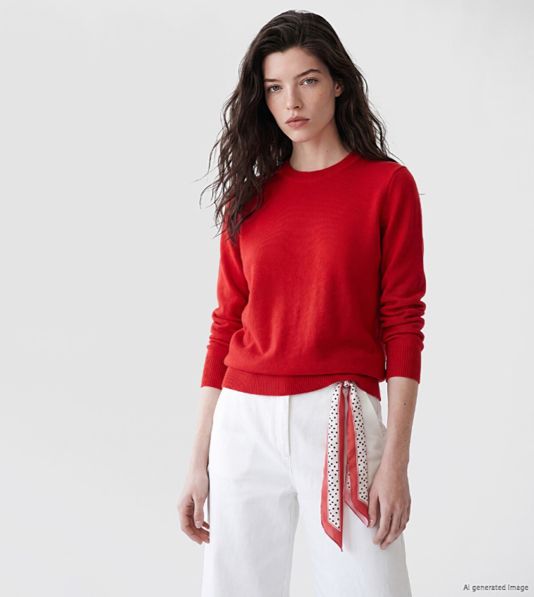 Solid Crew Neck Sweater