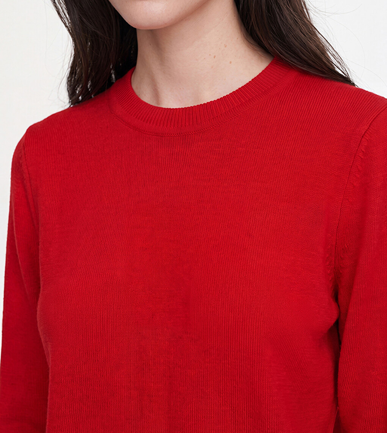 Solid Crew Neck Sweater