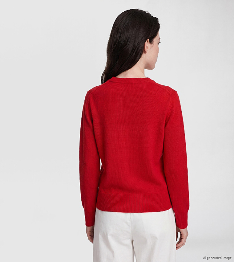 Solid Crew Neck Sweater