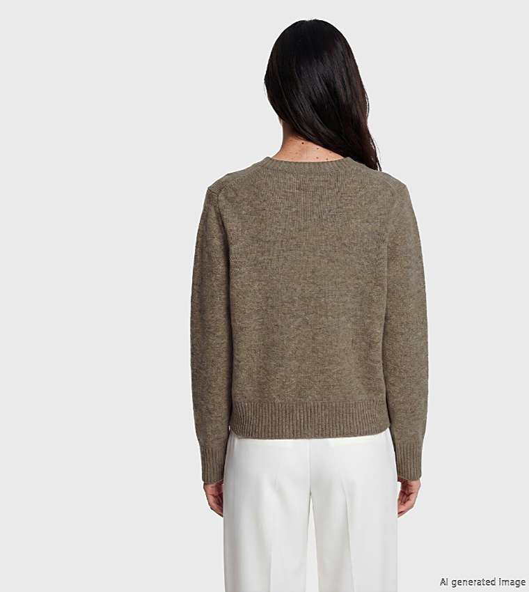 Solid Crew Neck Sweater