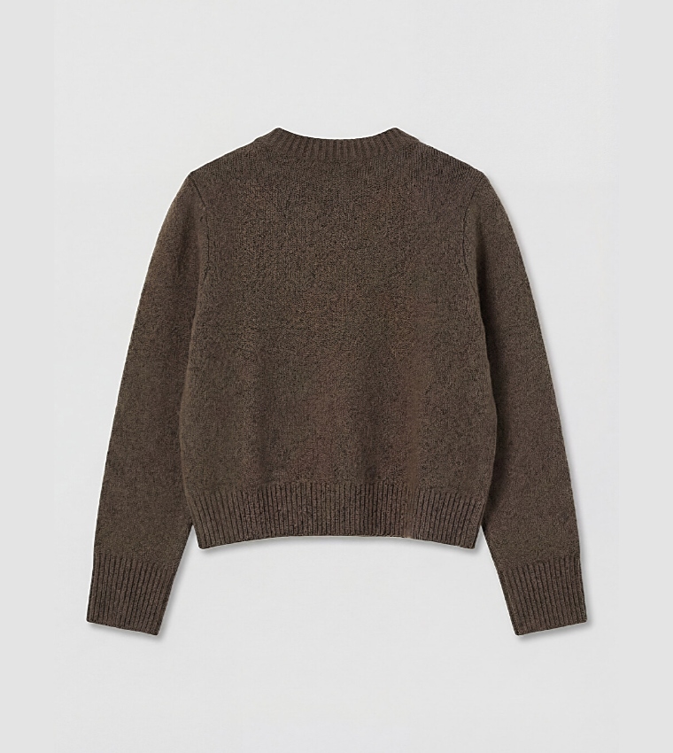 LC Waikiki  Round Neck Sweaters - Olive Round Neck Sweaters