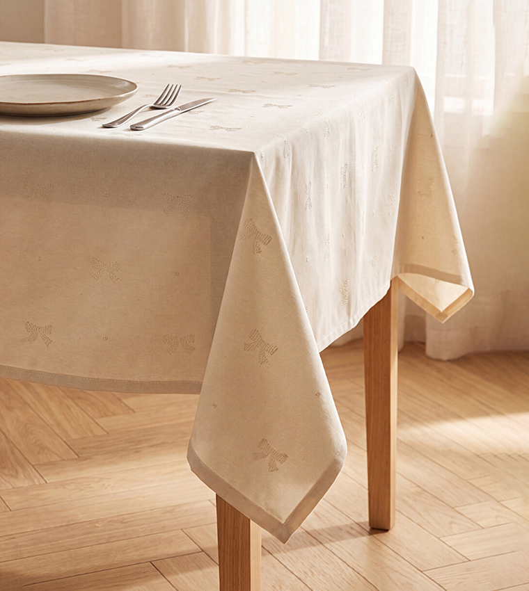 Bow Patterned Tablecloth, 140X180cm