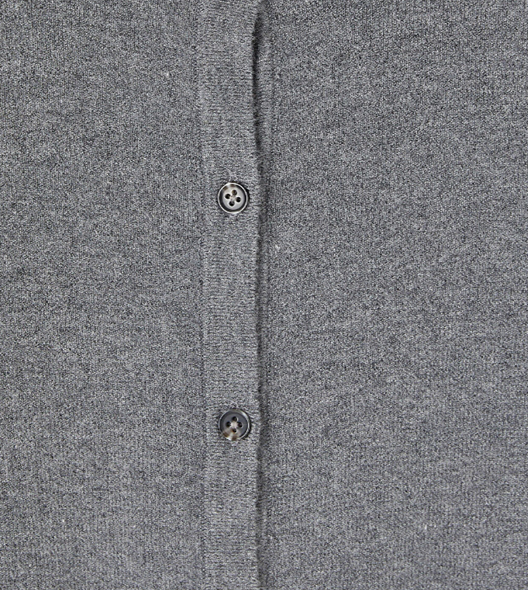 Solid Crew Neck Cardigan