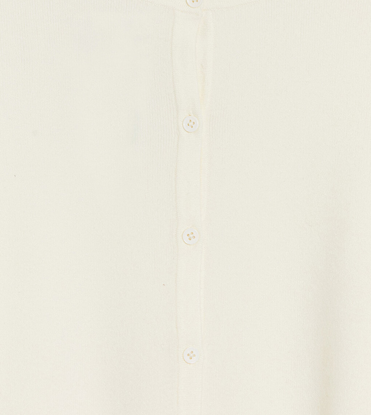 Solid Crew Neck Cardigan