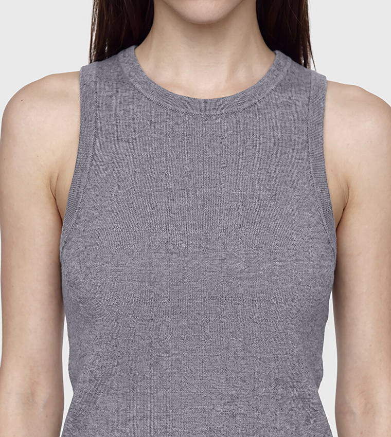 Solid Crew Neck Tank Top