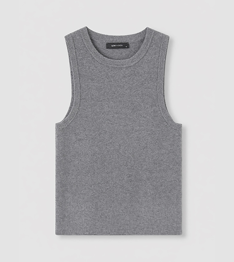 Solid Crew Neck Tank Top