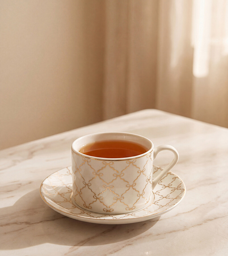 Bow Patterned Coffee Cup