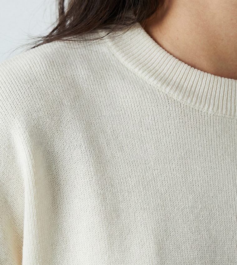 اٍل سي واي كيكي  سترات بياقة دائرية - كريمي  Round Neck Sweaters