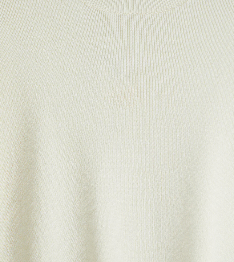 اٍل سي واي كيكي  سترات بياقة دائرية - كريمي  Round Neck Sweaters