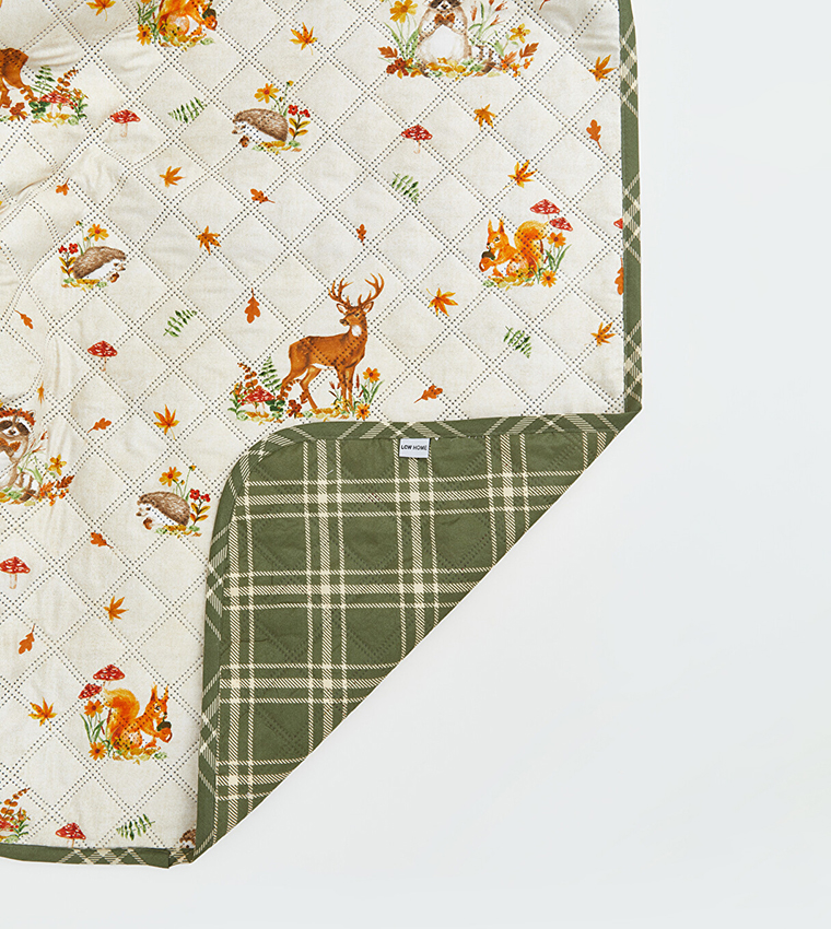 Checked and Patterned Double Bedspread