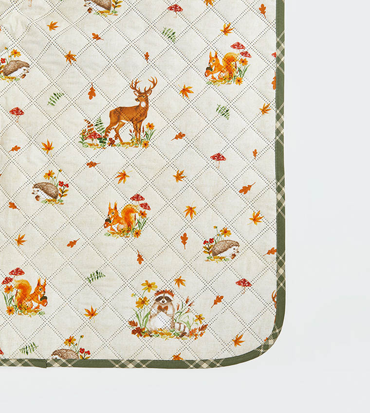 Checked and Patterned Double Bedspread