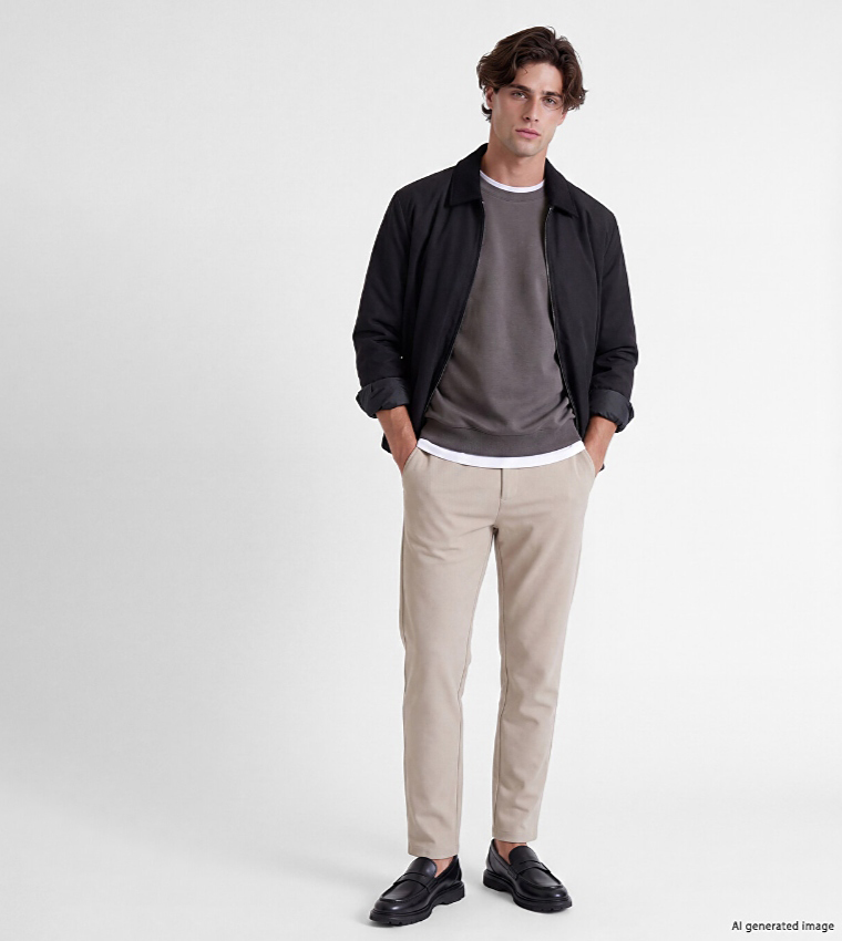 Solid Classic Collar Casual Jacket