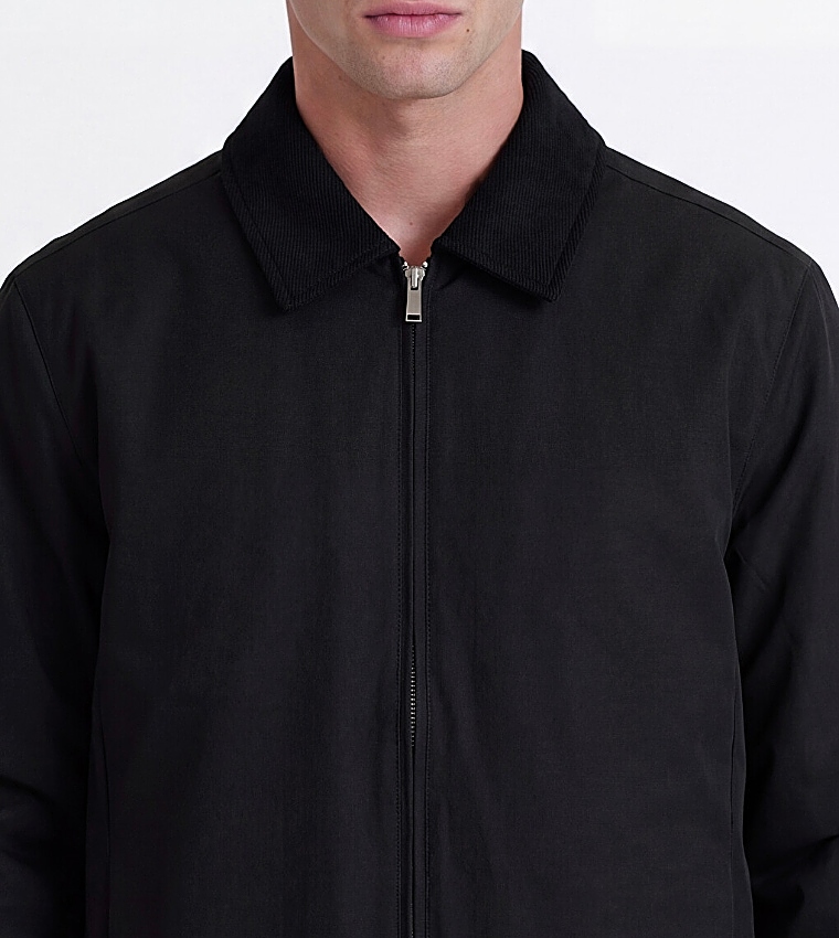 Solid Classic Collar Casual Jacket