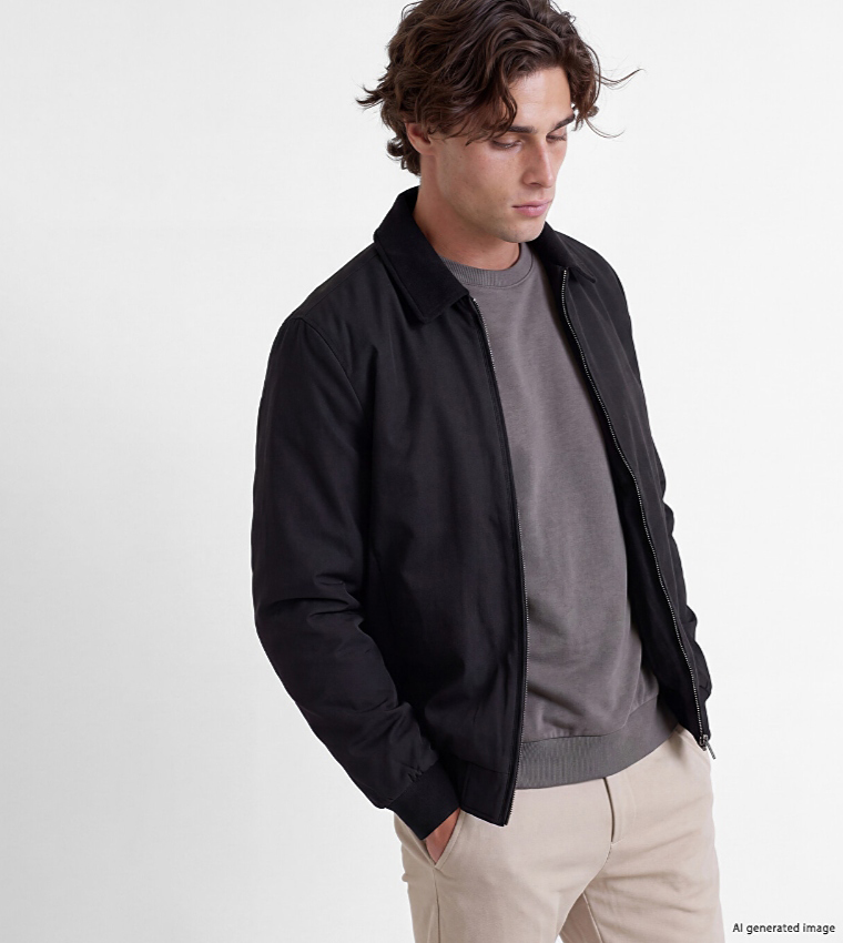 Solid Classic Collar Casual Jacket