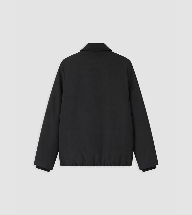 Solid Classic Collar Casual Jacket